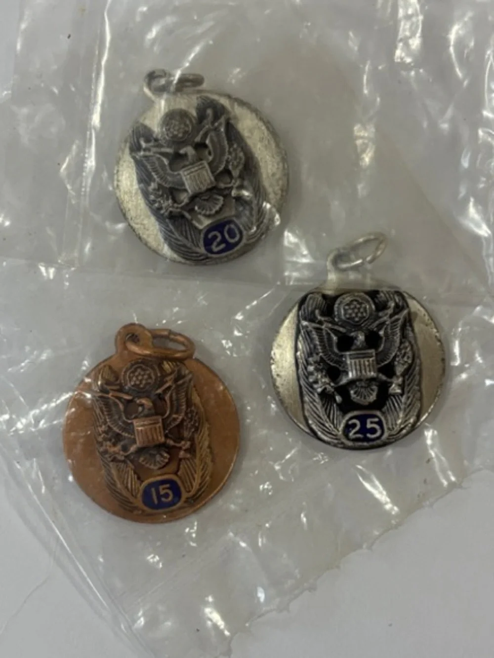 U.S. Army Silver Fork and Insignia Pins with Multi-Color Ribbon